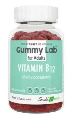 Suda Vitamin Gummy Lab Vitamin B12 Yetiskinler Icin 60 Gummies
