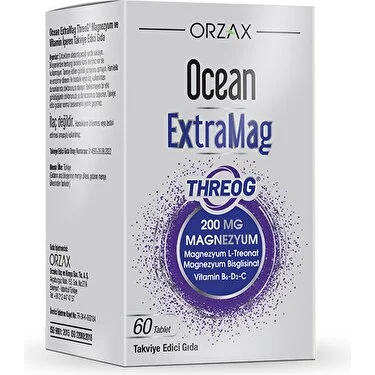Ocean Extramag Threog 200 Mg 60 Tablet Magnezyum Takviyesi