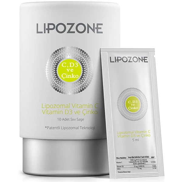 Lipozone Lipozomal Vitamin C Vitamin D3 Ve Çinko 5 ML 10 Sıvı Saşe