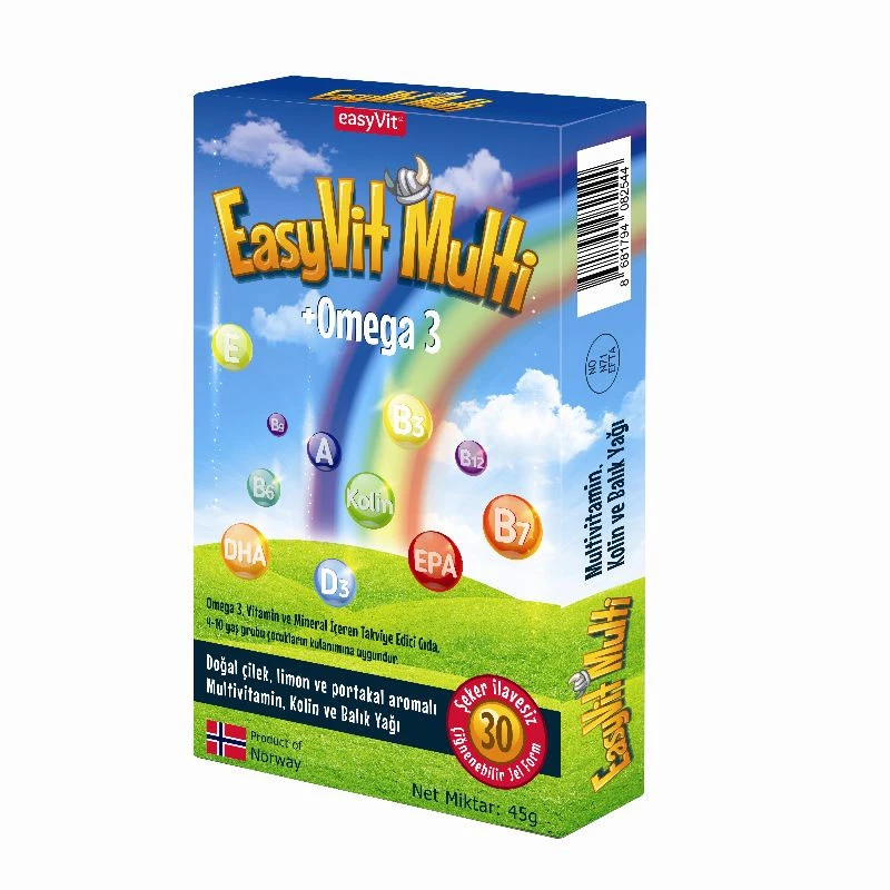 EasyVit Multi Omega 3 Çiğnenebilir Jel Form 30 luk