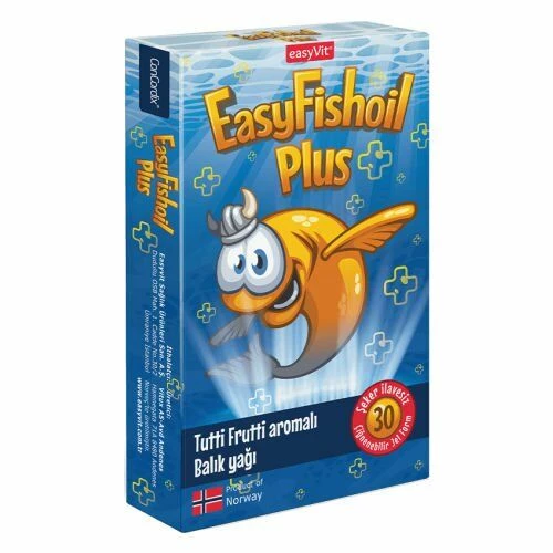 EasyFishoil Plus Balık Yağı Tutti Frutti Aromalı 30 Çiğnenebilir Jel