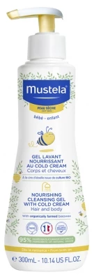 Mustela Cold Cream ve Organik Balmumu İçeren Besleyici Bebek Şampuanı 300ml
