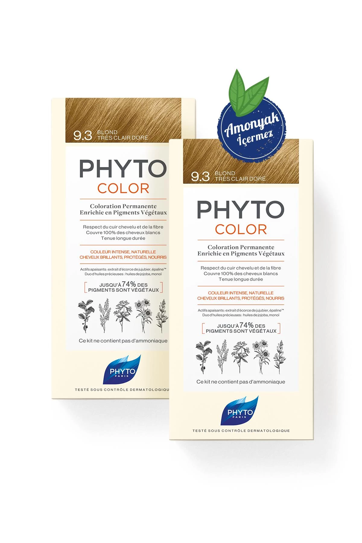 Phyto Color 9.3 Açık Sarı Dore Amonyaksız Kalıcı Bitkisel Saç Boyası İkili Avantaj Set