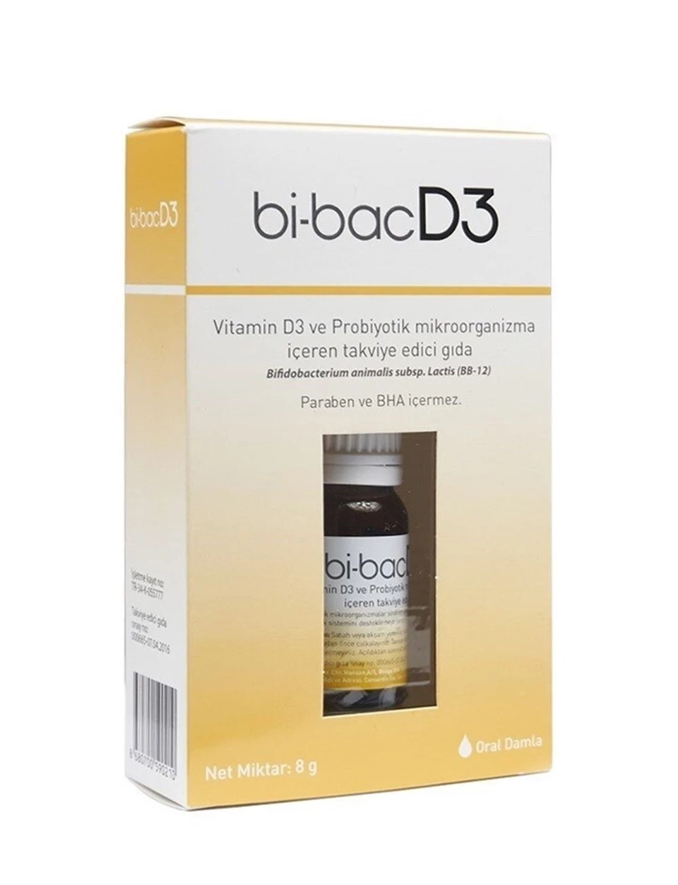 Bi-Bac D3 Vitamin D3 ve Probiyotik Damla 8gr