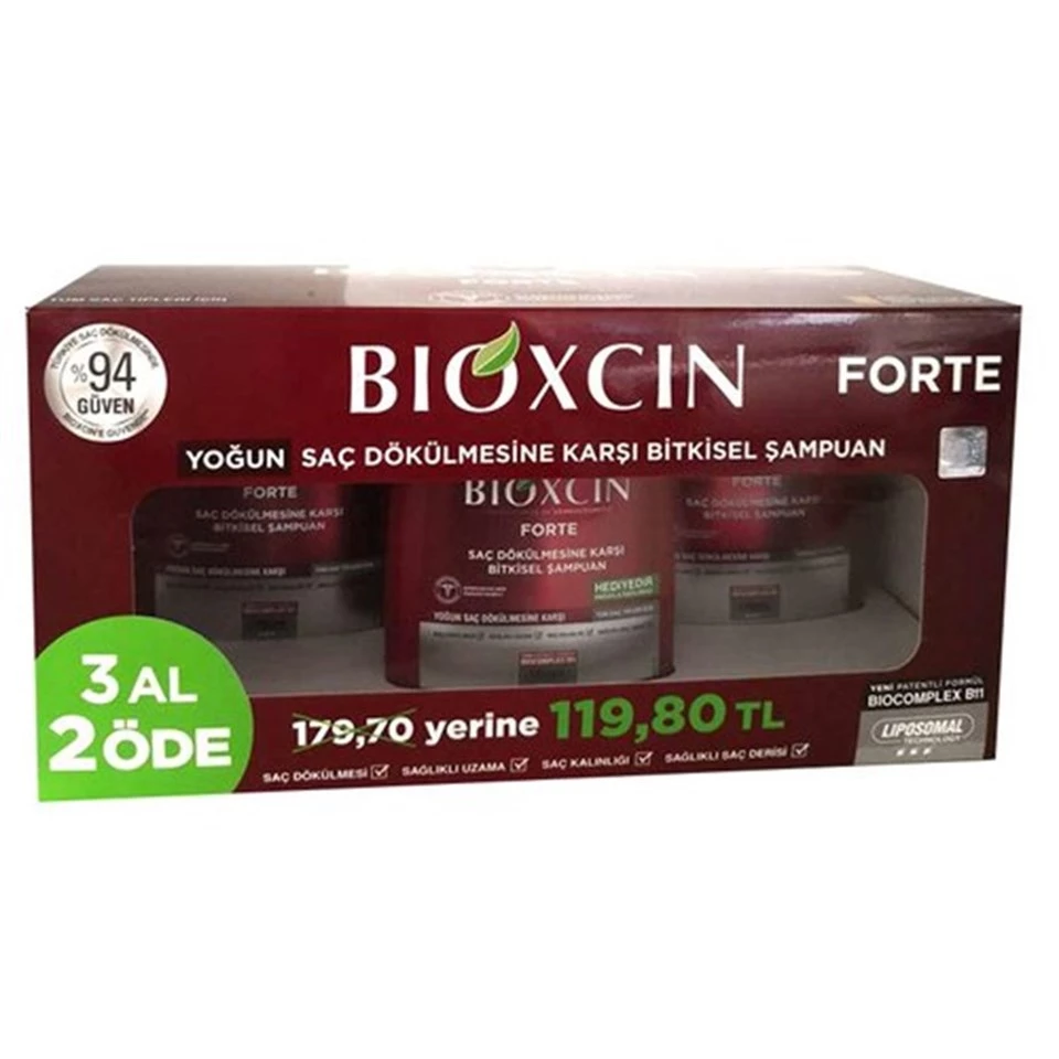 Bioxcin Forte Saç Dökülmesine Karşı Bakım Şampuanı 300 ml - (3 Al 2 Öde)