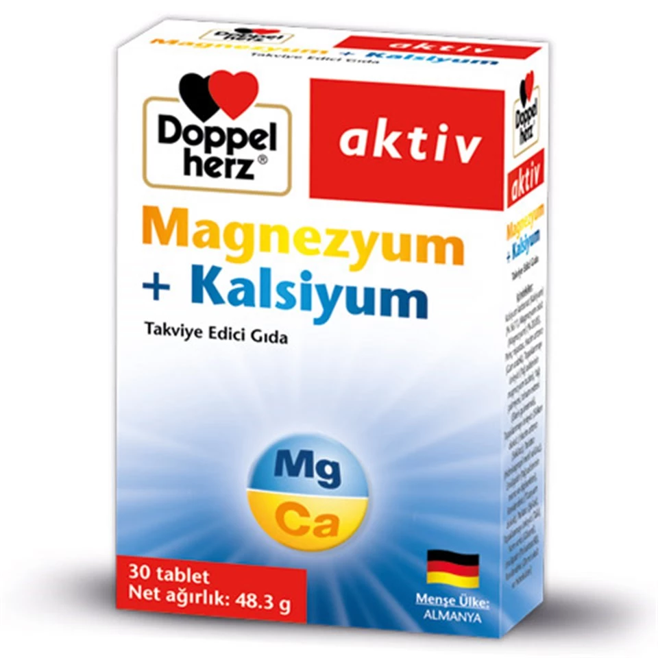 Doppel Herz Aktiv Magnezyum + Kalsiyum 30 Tablet