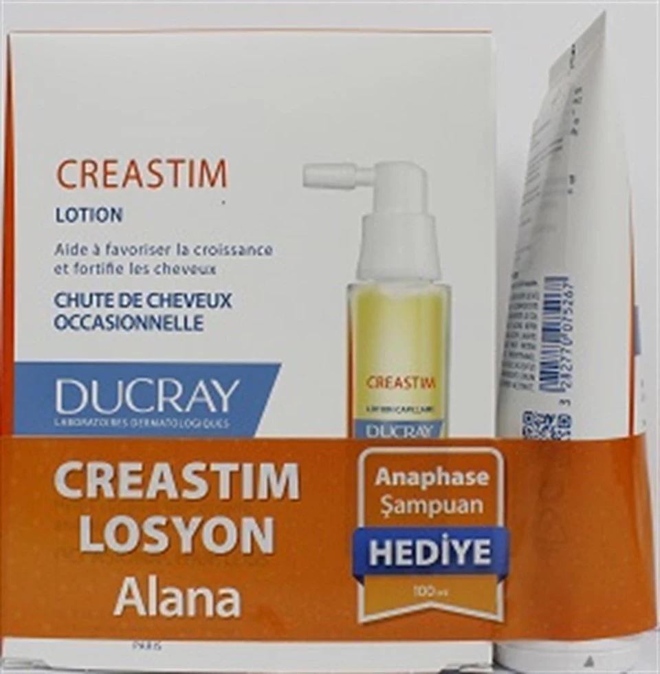 Ducray Creastim Lotion Saç Dökülmesine Karşı Etkili Losyon 2 x 30 ml + Anaphase + Şampuan 100 ml HEDİYE
