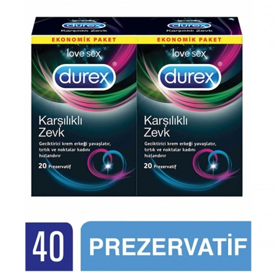 Durex Karşılıklı Zevk Ekonomik Paket 20+20 Adet Prezervatif