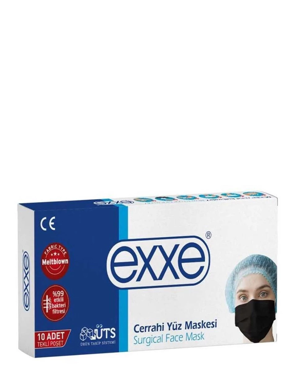 Exxe Cerrahi Yüz Maskesi  - 10'lu Siyah