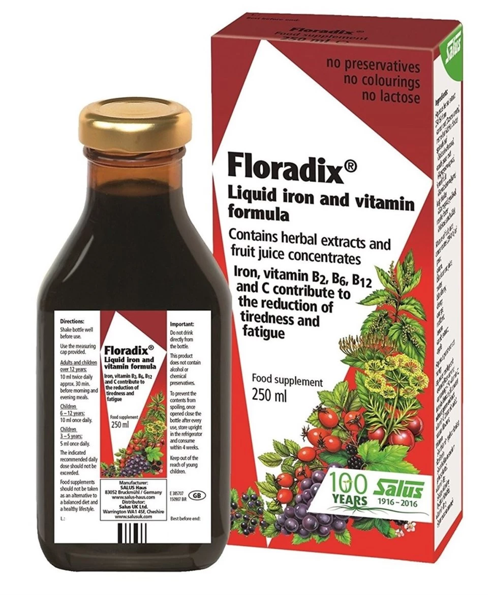 Floradix Demir Ve Vitaminler İçeren Sıvı Takviye Edici Gıda 250 Ml