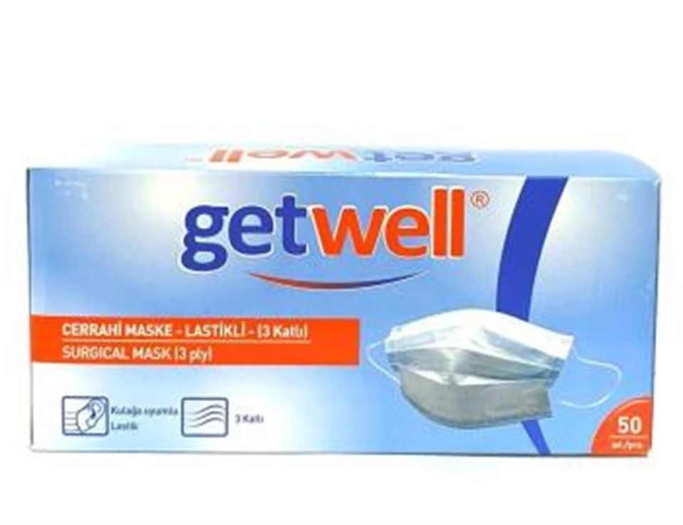 Getwell 3 Katmanlı Cerrahi Maske 50 lik