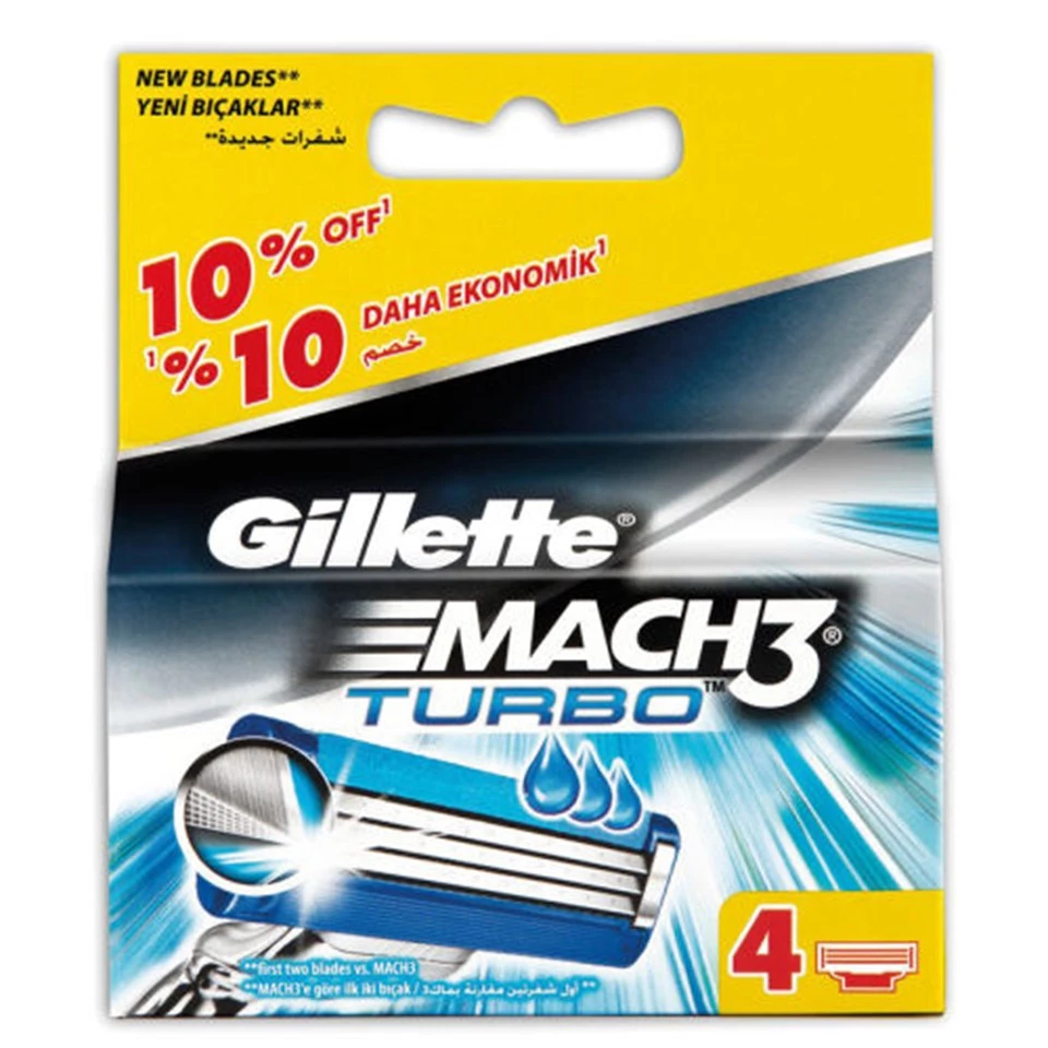 Gillette Mach 3 Turbo Yedek Tıraş Bıçağı 4 Adet