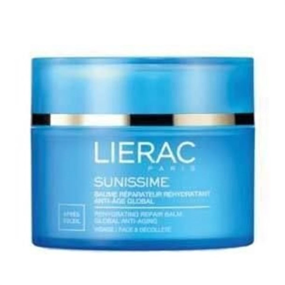 Lierac Sunissime Rehydrating Repair Balm Yüz ve dekolte bölgesi için güneş sonrası global yaşlanma karşıtı bronzlaştırıcı balsam.