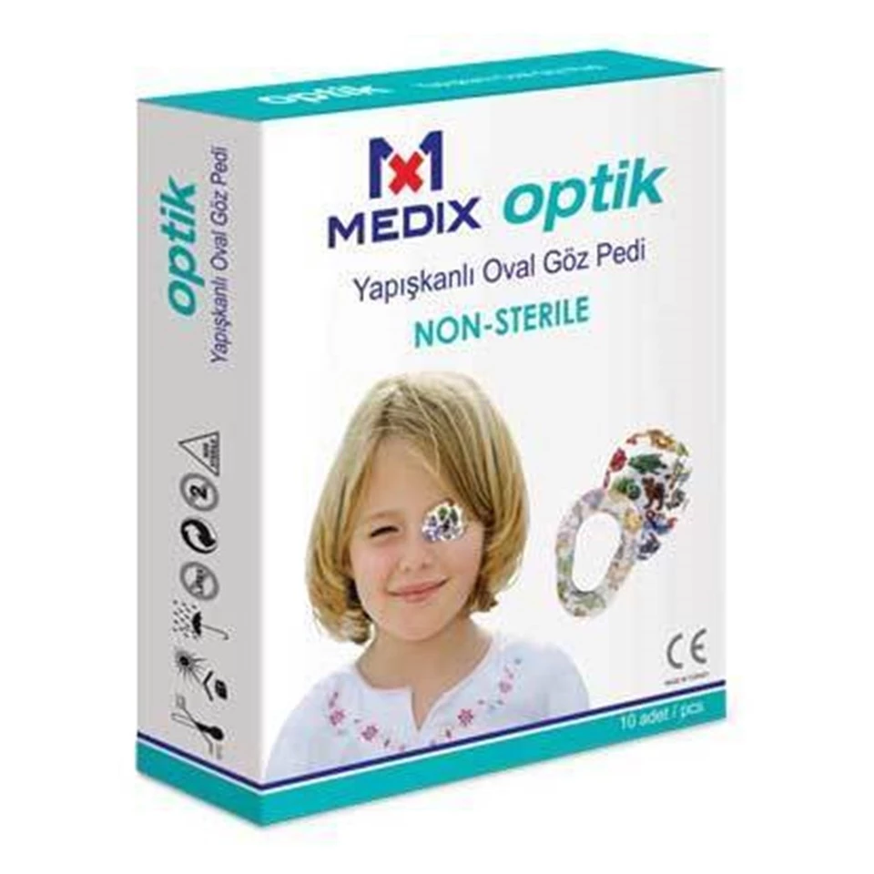 Medix Optik Yapışkanlı Oval Göz Pedi Çocuk 10 lu Paket