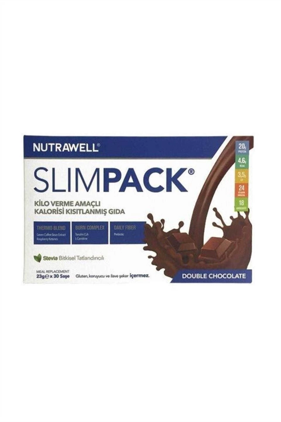 Slimpack Nutrawell Slimpack Double Chocolate (Çikolatalı) 22 gr x 30 Şase