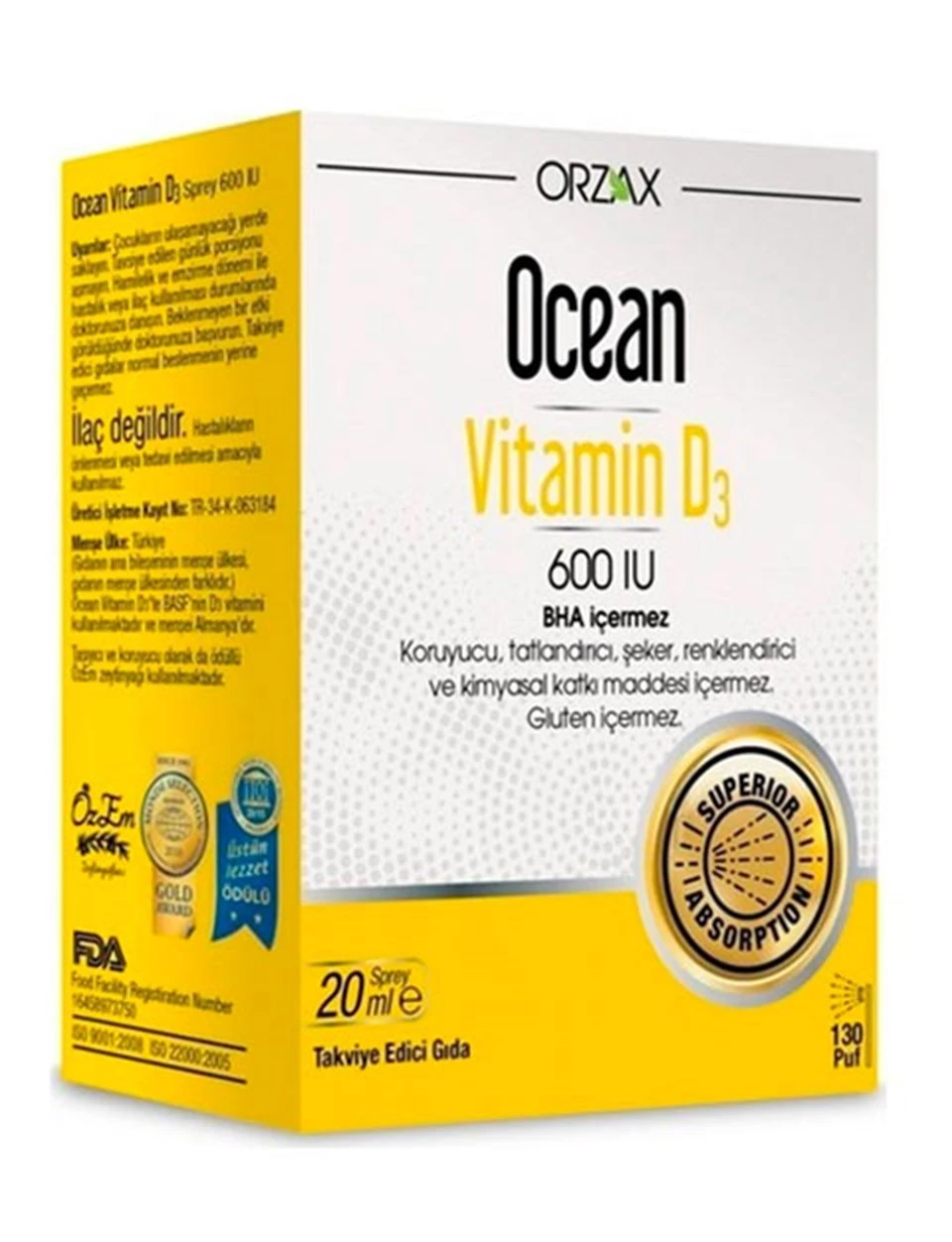 Ocean Vitamin D3 600 IU Sprey 20ml