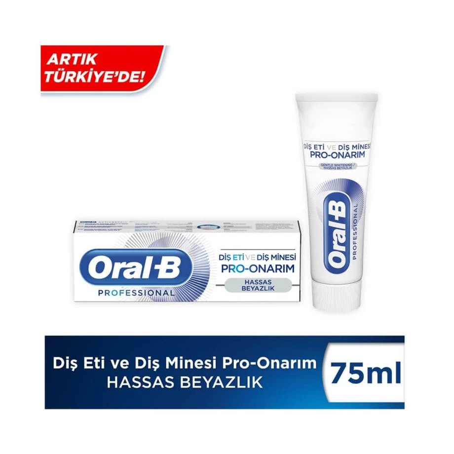 Oral-B Professional Diş Eti ve Diş Minesi Pro-Onarım Hassas Beyazlık Diş Macunu 75ml