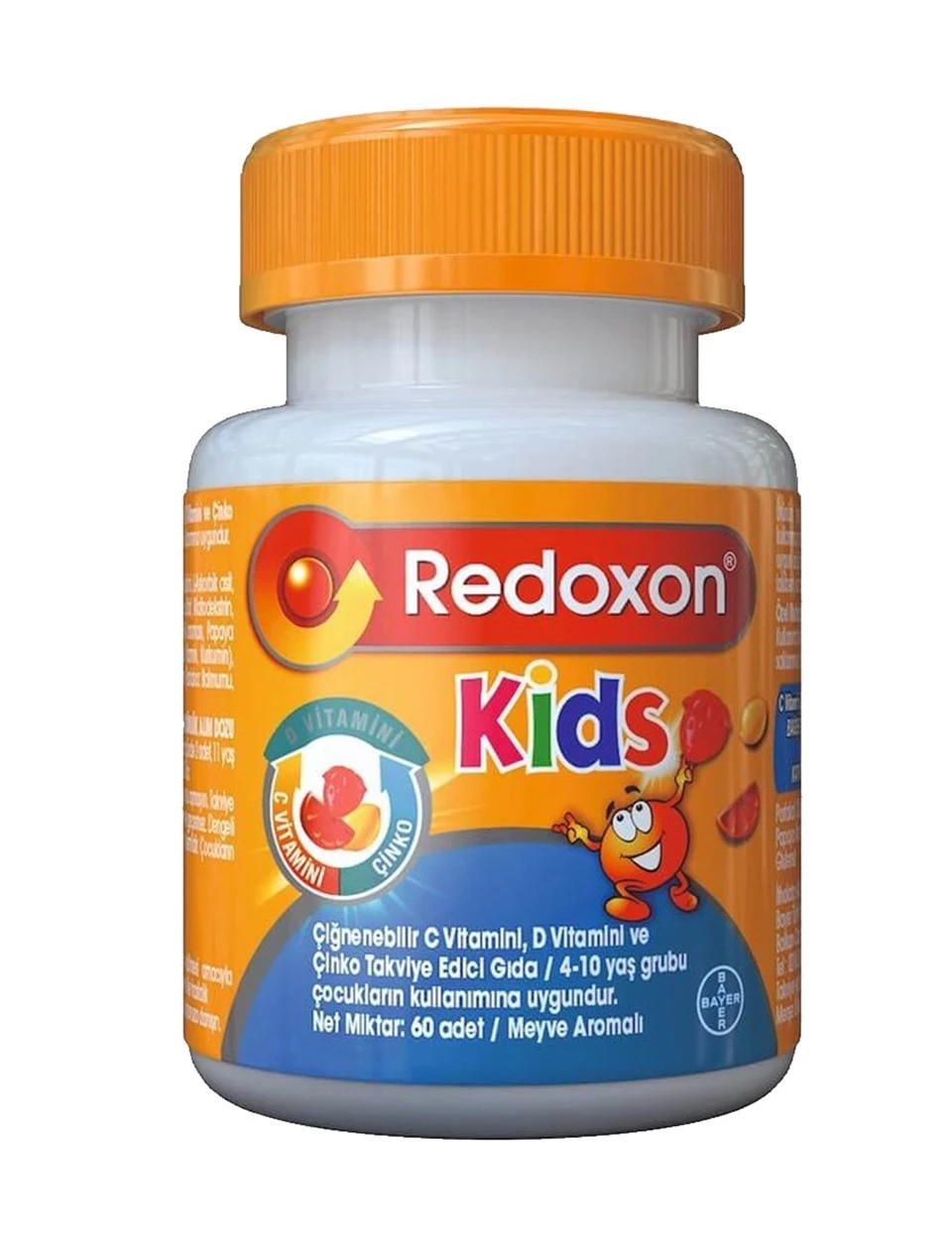 Redoxon Kids C Vitamini D Vitamini ve Çinko İçeren Çiğnenebilir Tablet 60 Adet