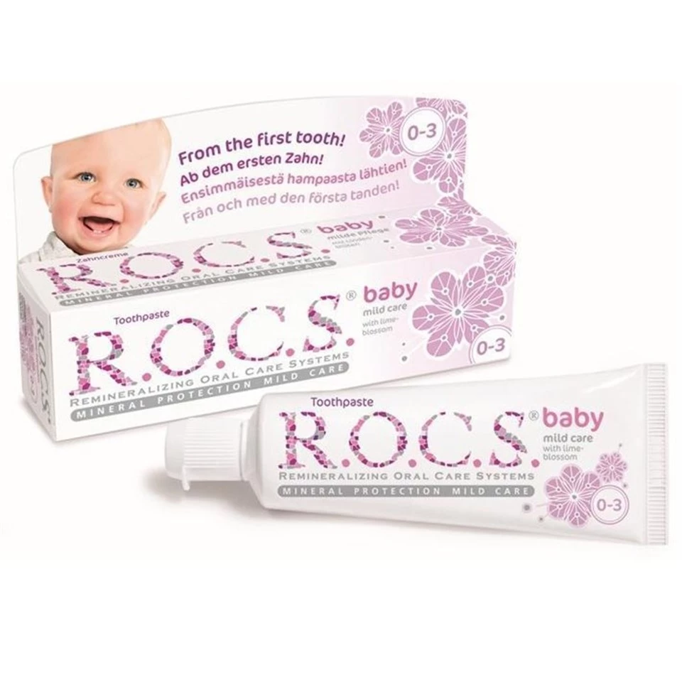 ROCS Baby 0-3 Yaş Ihlamur Özlü Yutulabilen Diş Macunu 35 ml