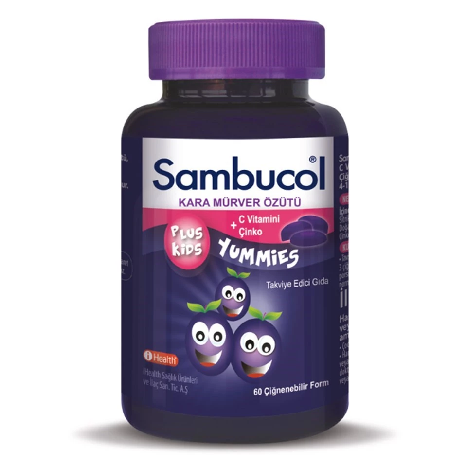 Sambucol Plus Kids Yummies Çocuklar İçin Takviye Edici Gıda 60 Tablet
