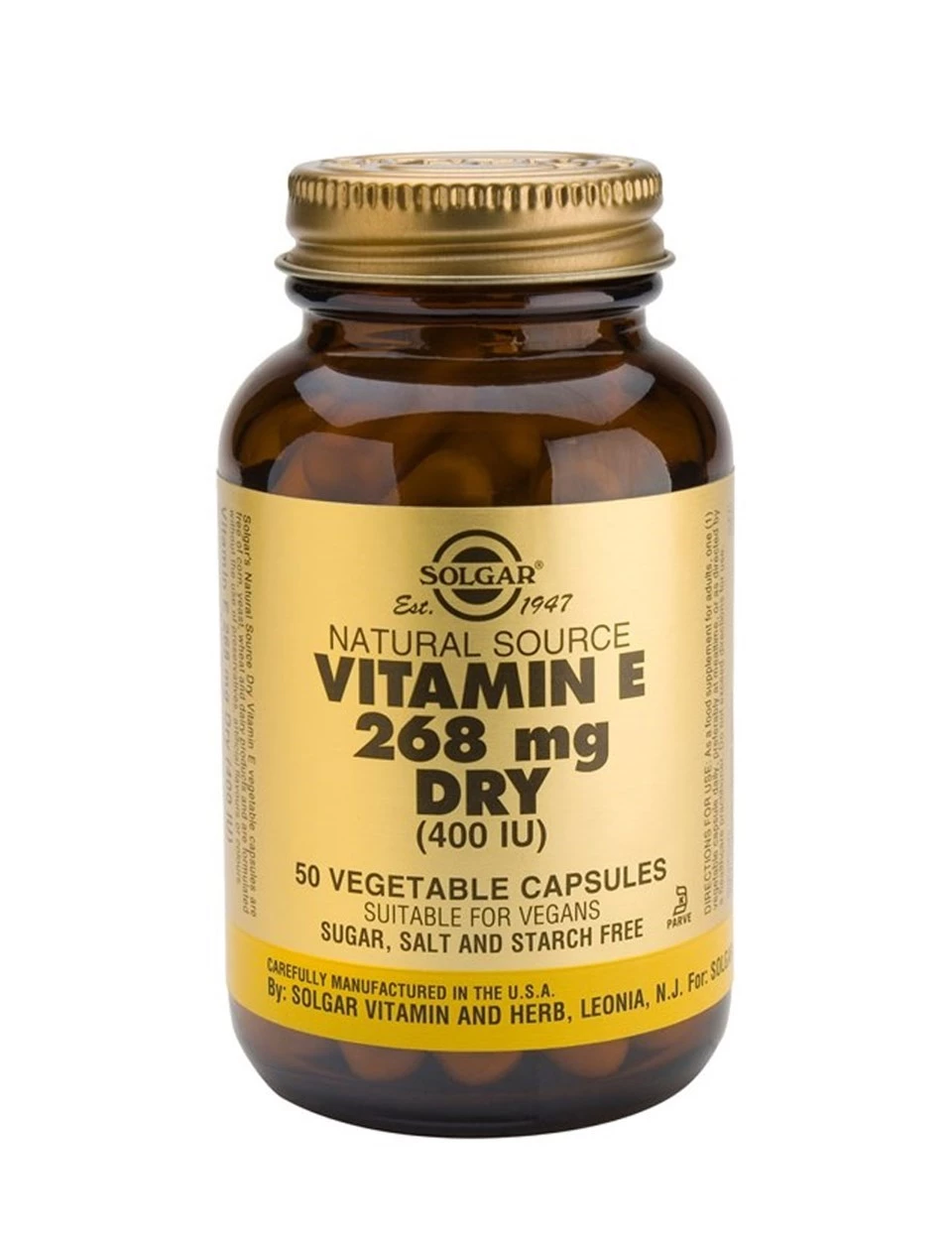Solgar Vitamin E 268 Mg (400 IU) – 250 Alpha Softgels, Natural Antioxidant Support