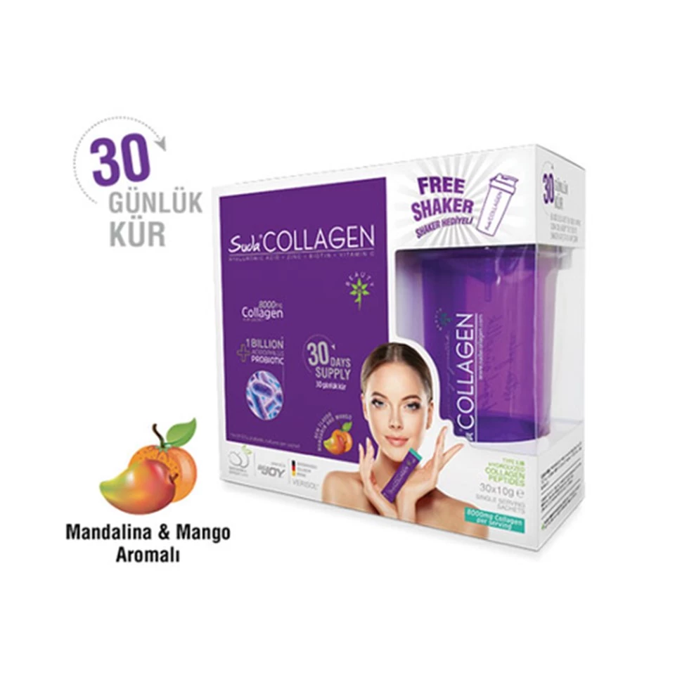 Suda Collagen Takviye Edici Gıda Mandalina ve Mango Aromalı 30 x 10 gr - Toz Saşe