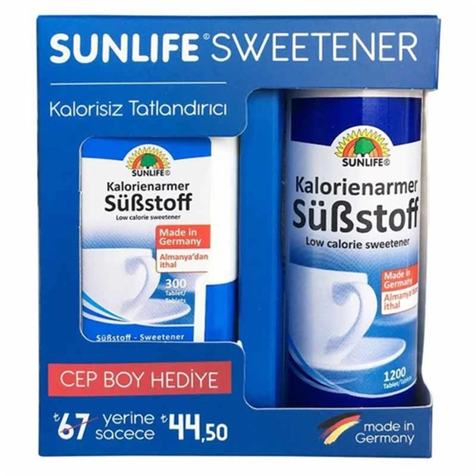 Sunlife Sweetener Kalorisiz Tatlandırıcı Cep Boy Hediyeli