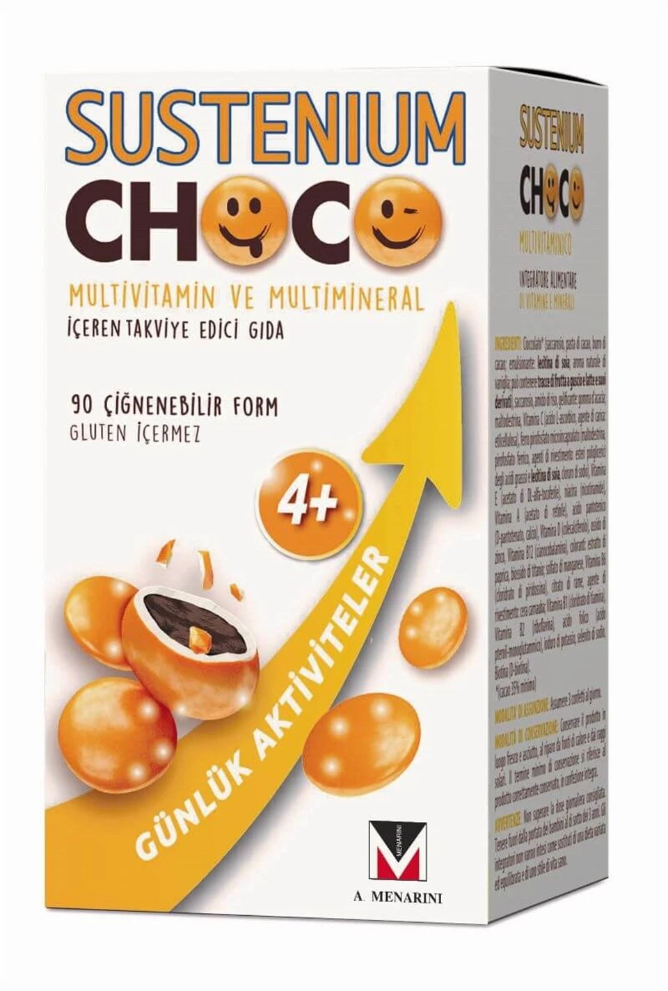 Sustenium Choco Multivitamin ve Multimineral içerikli 90 Çiğneme Tableti