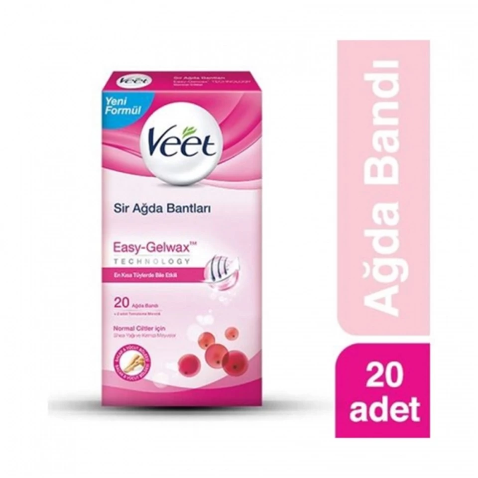 Veet Sir Ağda Bantları Easy Gelwax 20 Ağda Bandı | Normal Ciltler