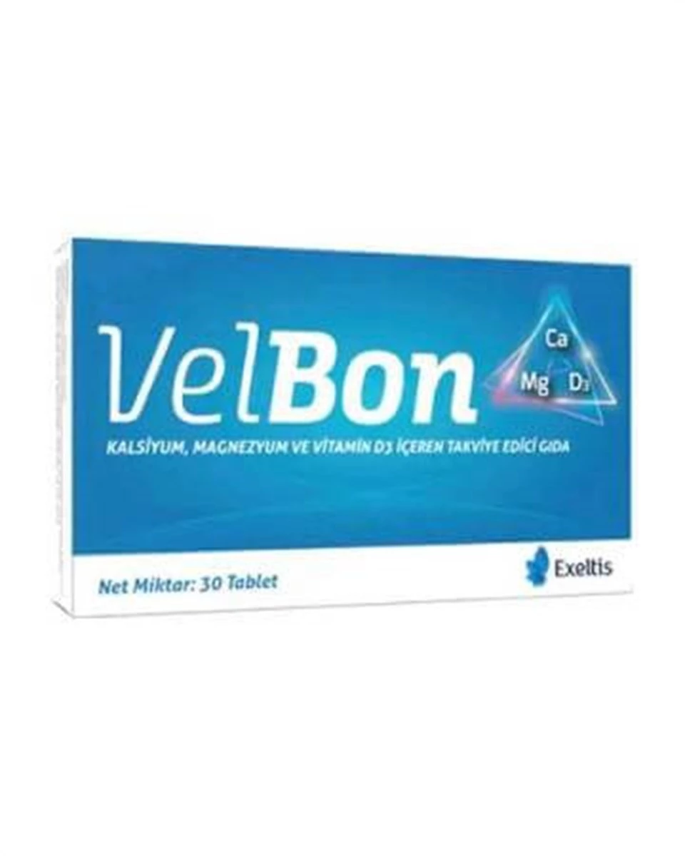 Velbon Kalsiyum Magnezyum ve Vitamin D3 30 Tablet